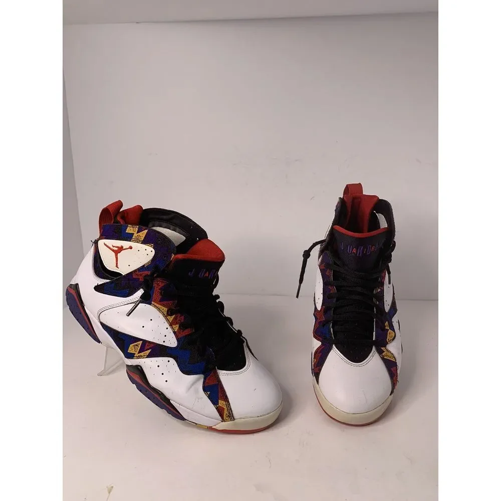 Men's Size 10 - Air Jordan 7 Retro Sweater‎ 2015 304775-142 White/unvrsty rd-blk